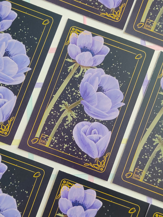 Flower Tarot Handmade Illustrated Postcard