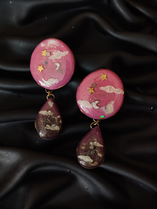Celestial Night Sky Earrings Medium