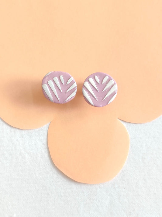 Pastel Pink statement handmade stud earrings