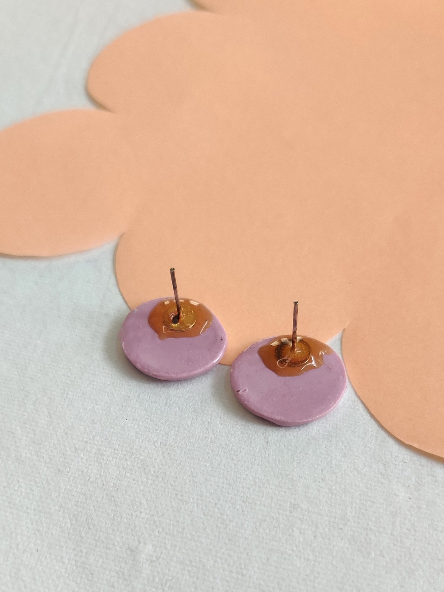 Pastel Pink statement handmade stud earrings