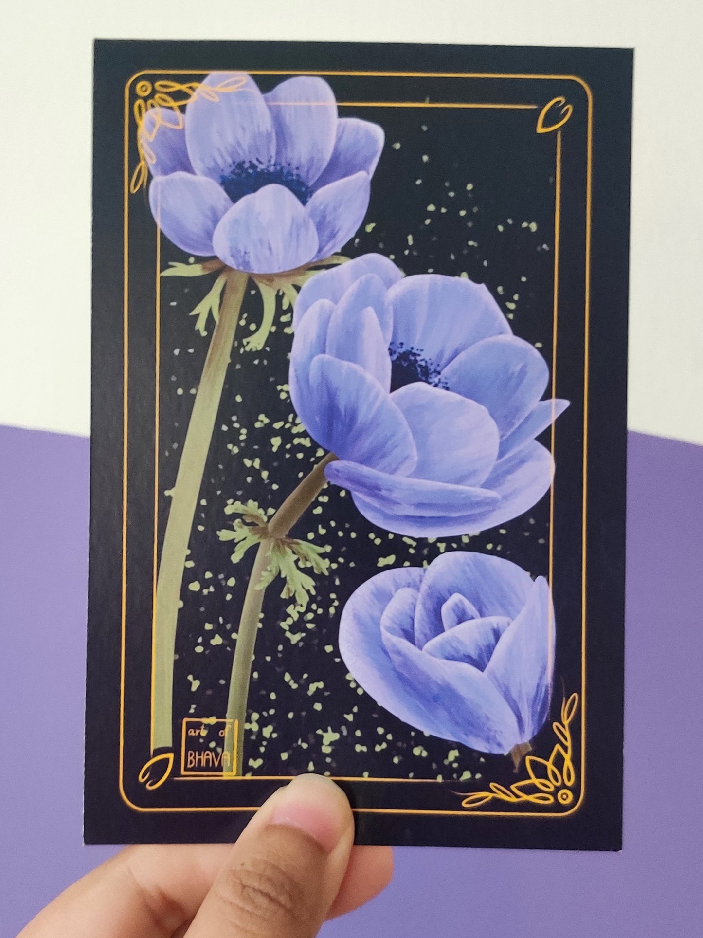 Flower Tarot Handmade Illustrated Postcard