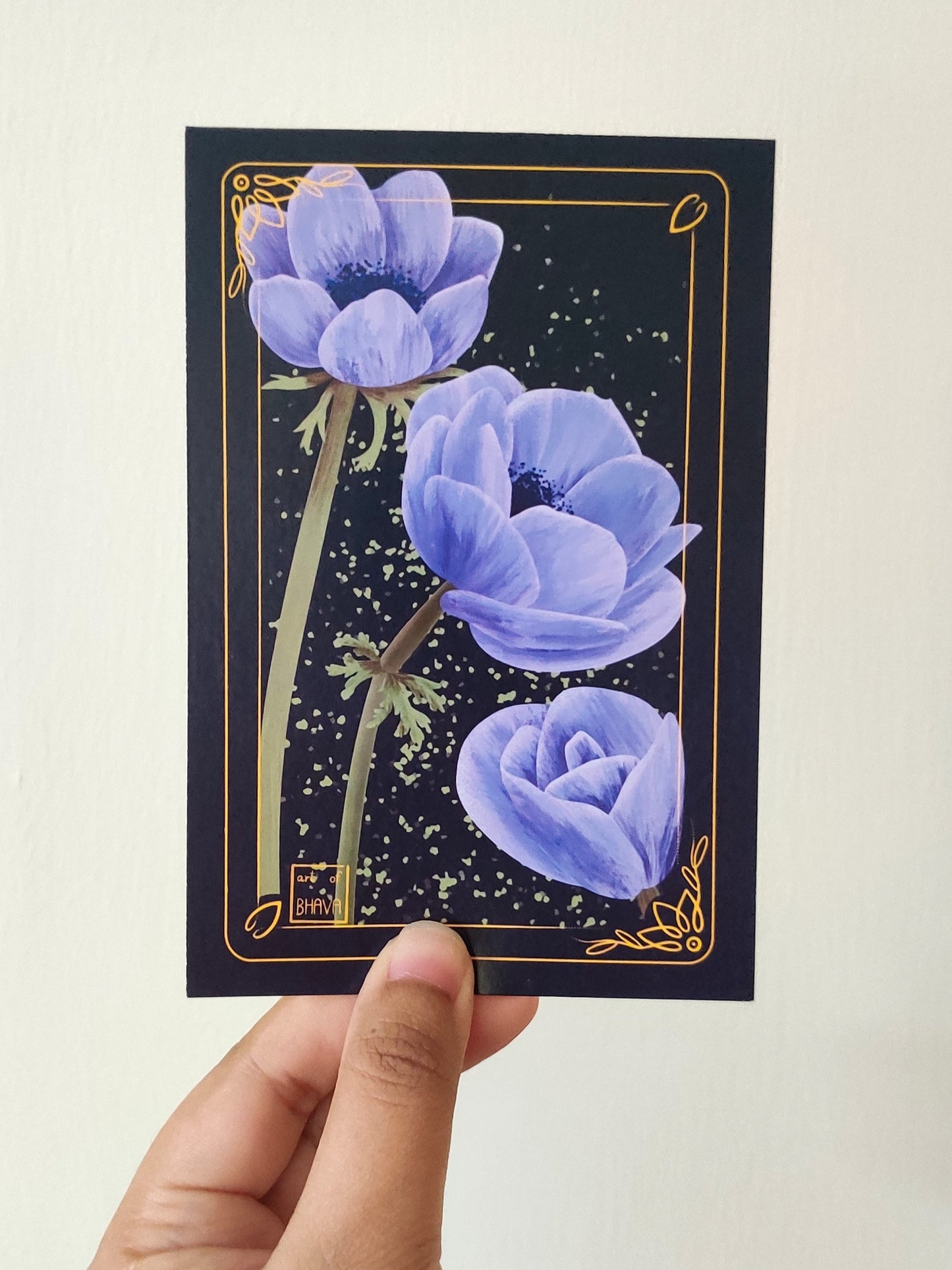 Flower Tarot Handmade Illustrated Postcard