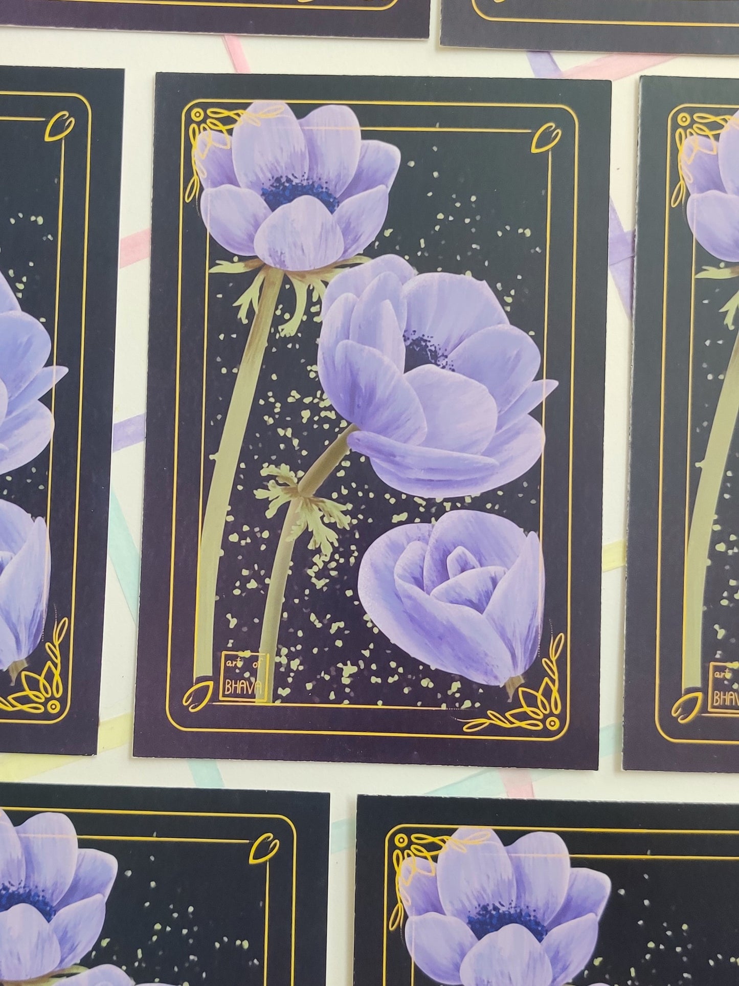 Flower Tarot Handmade Illustrated Postcard