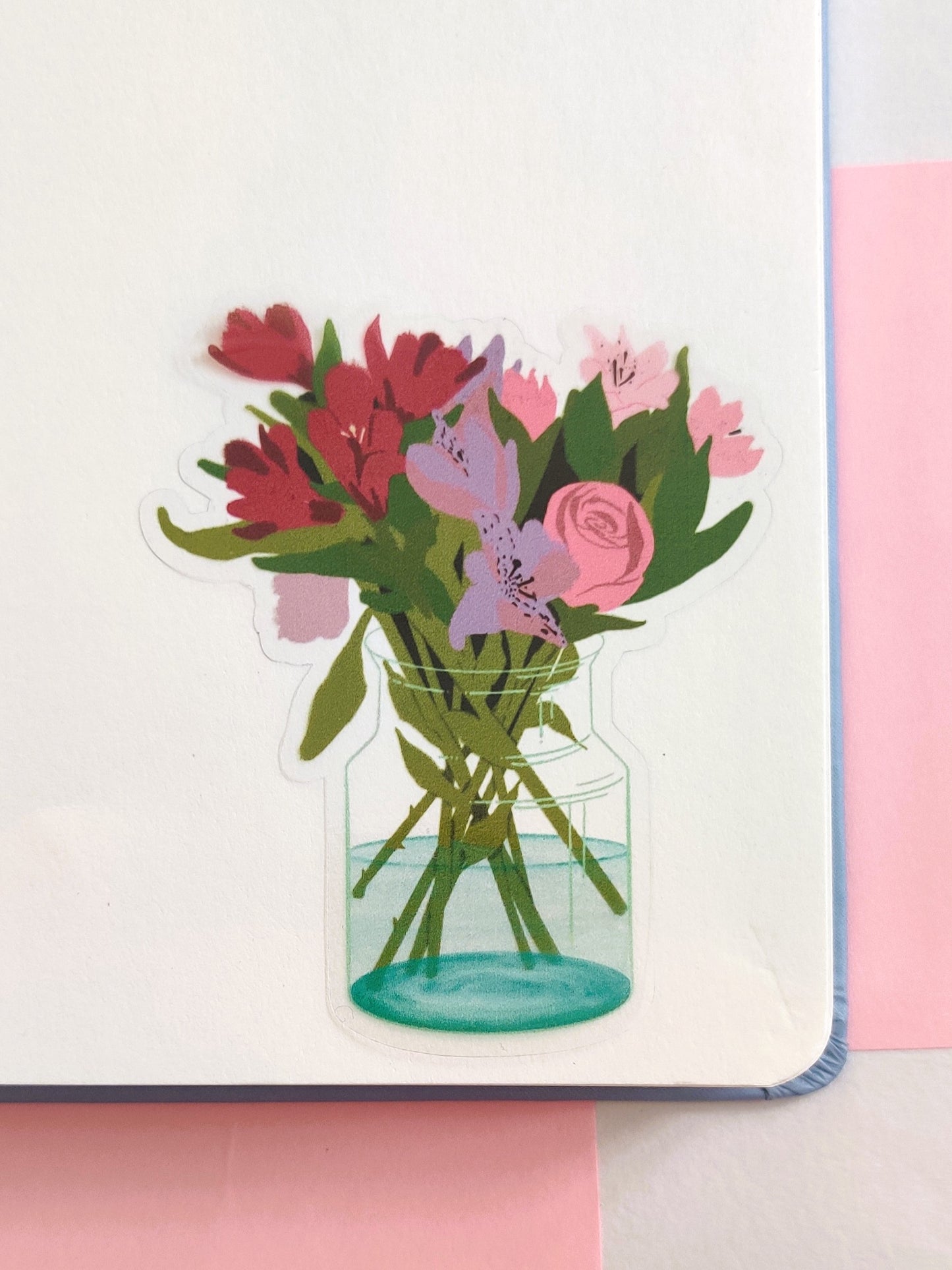 Flowers Handmade Transparent Vinyl Sticker