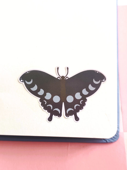 Moon Butterfly Handmade Vinyl Sticker