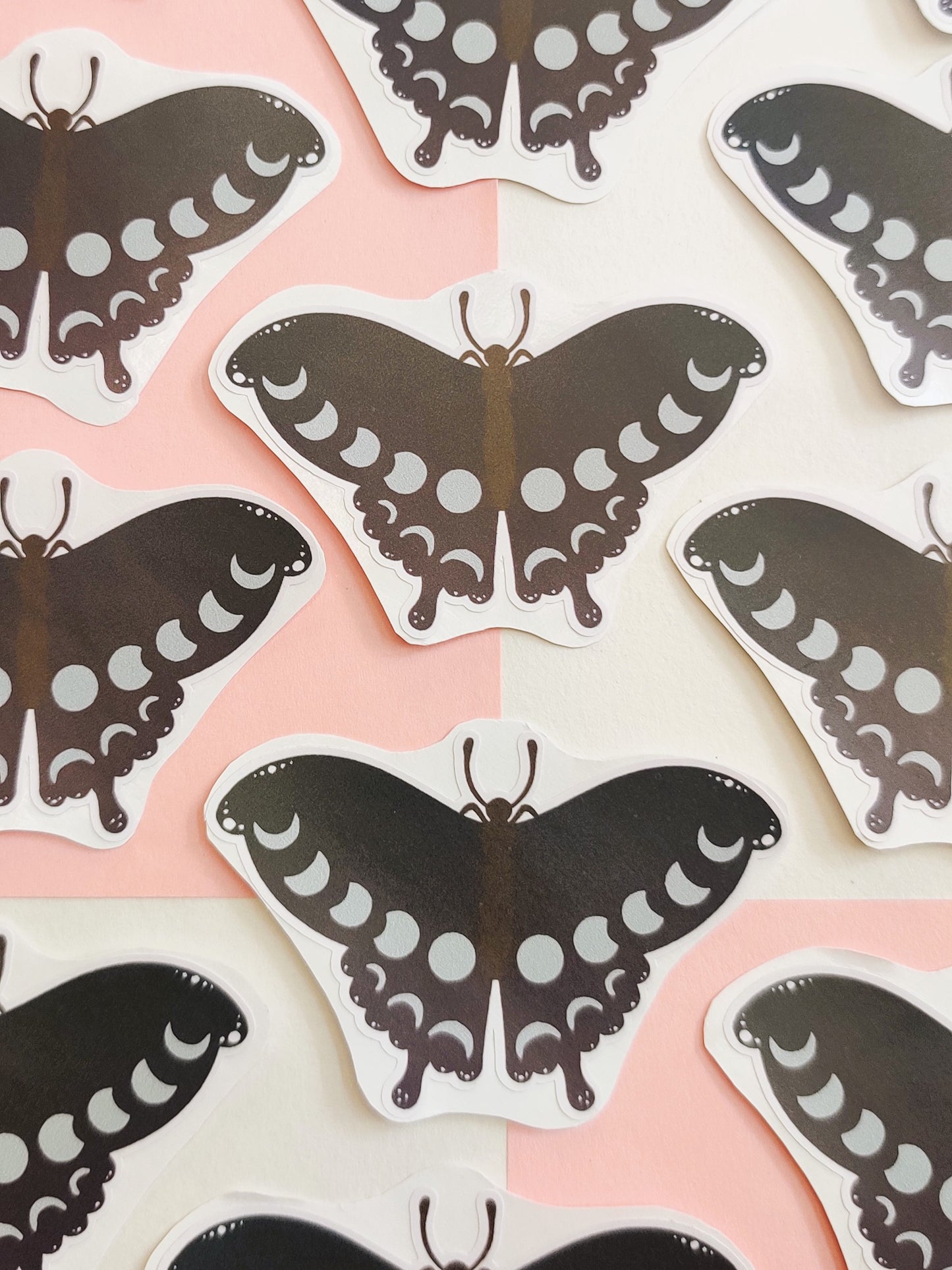 Moon Butterfly Handmade Vinyl Sticker