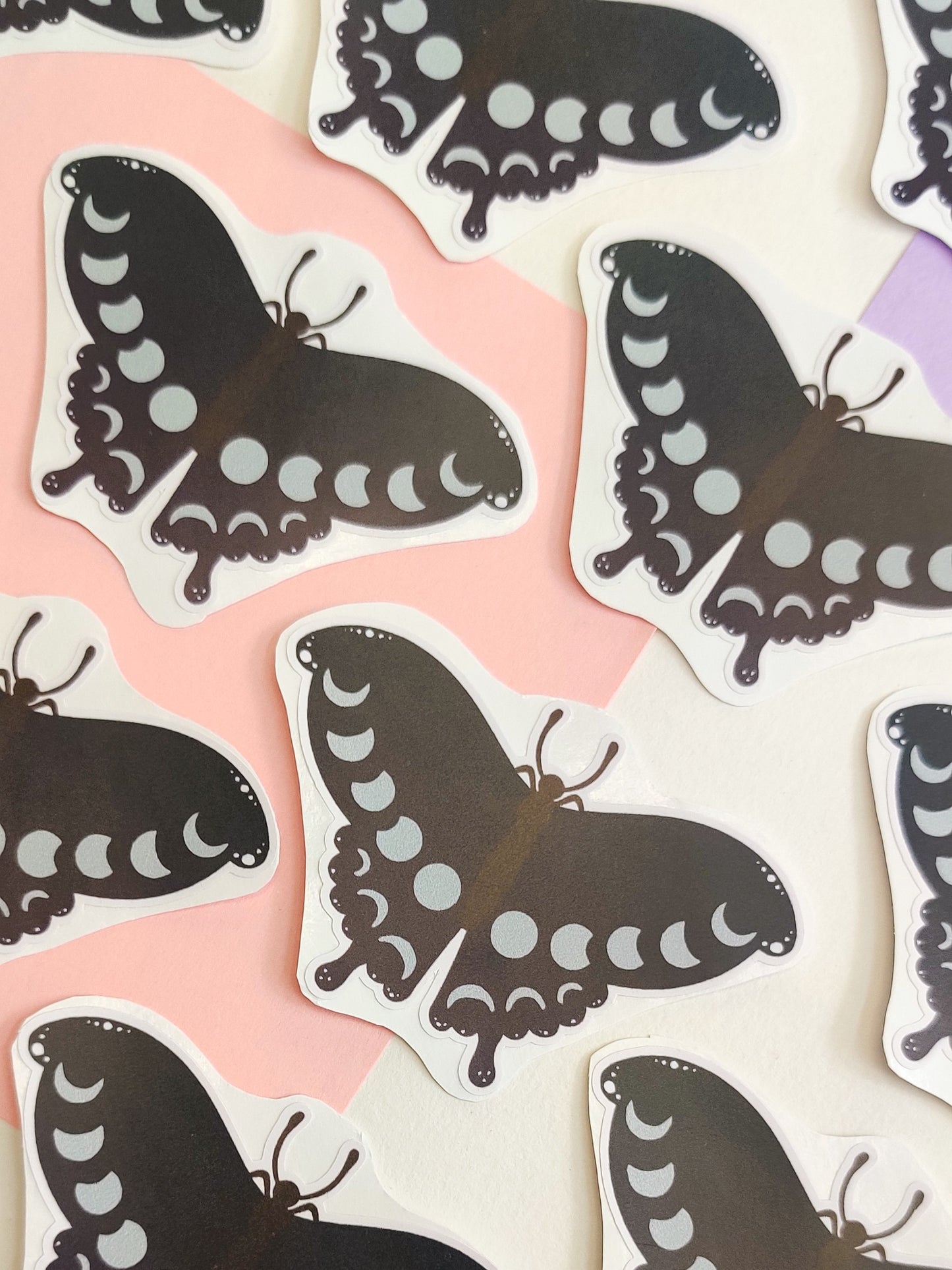 Moon Butterfly Handmade Vinyl Sticker