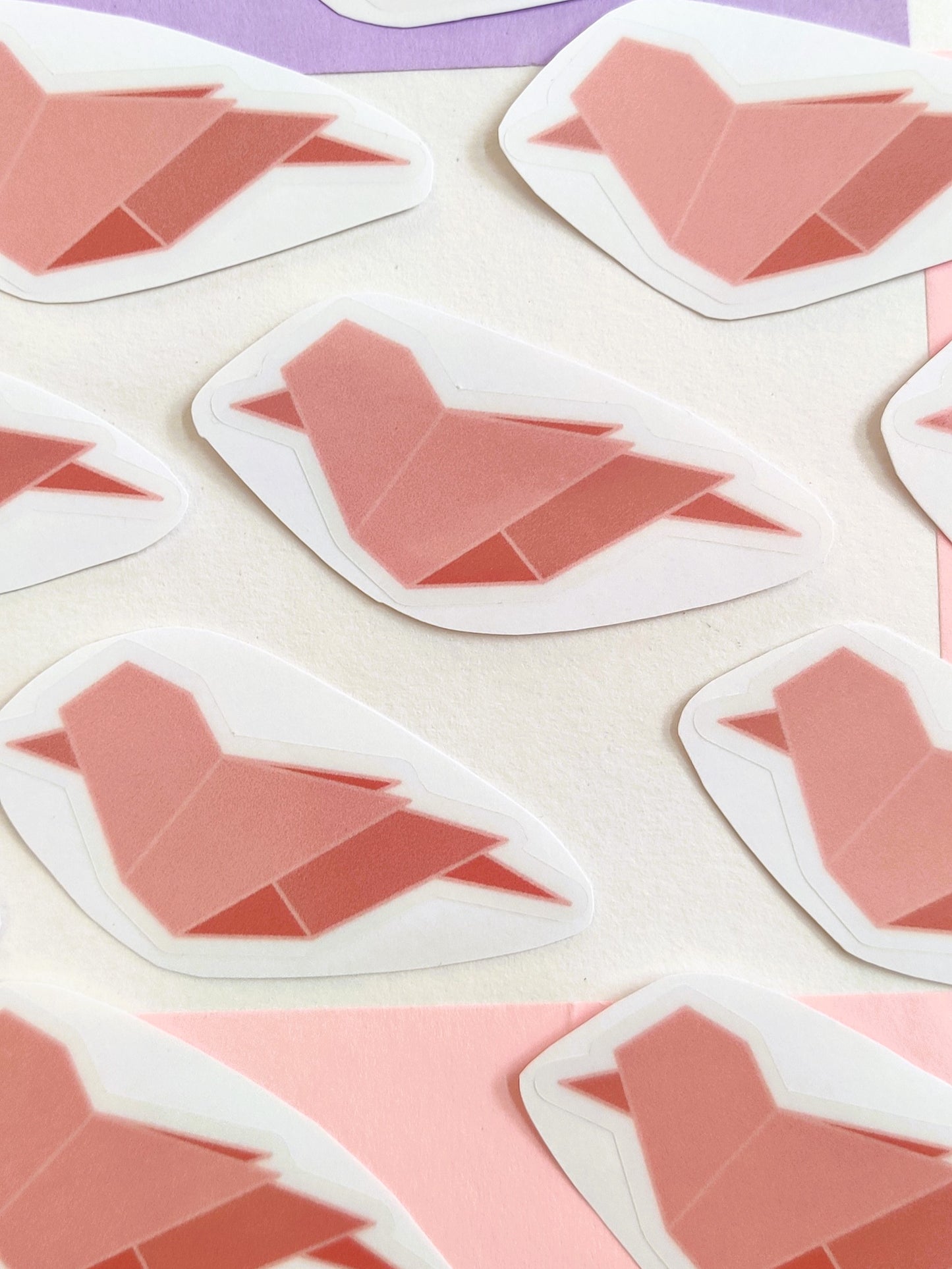 Origami Bird Handmade Transparent Vinyl Sticker