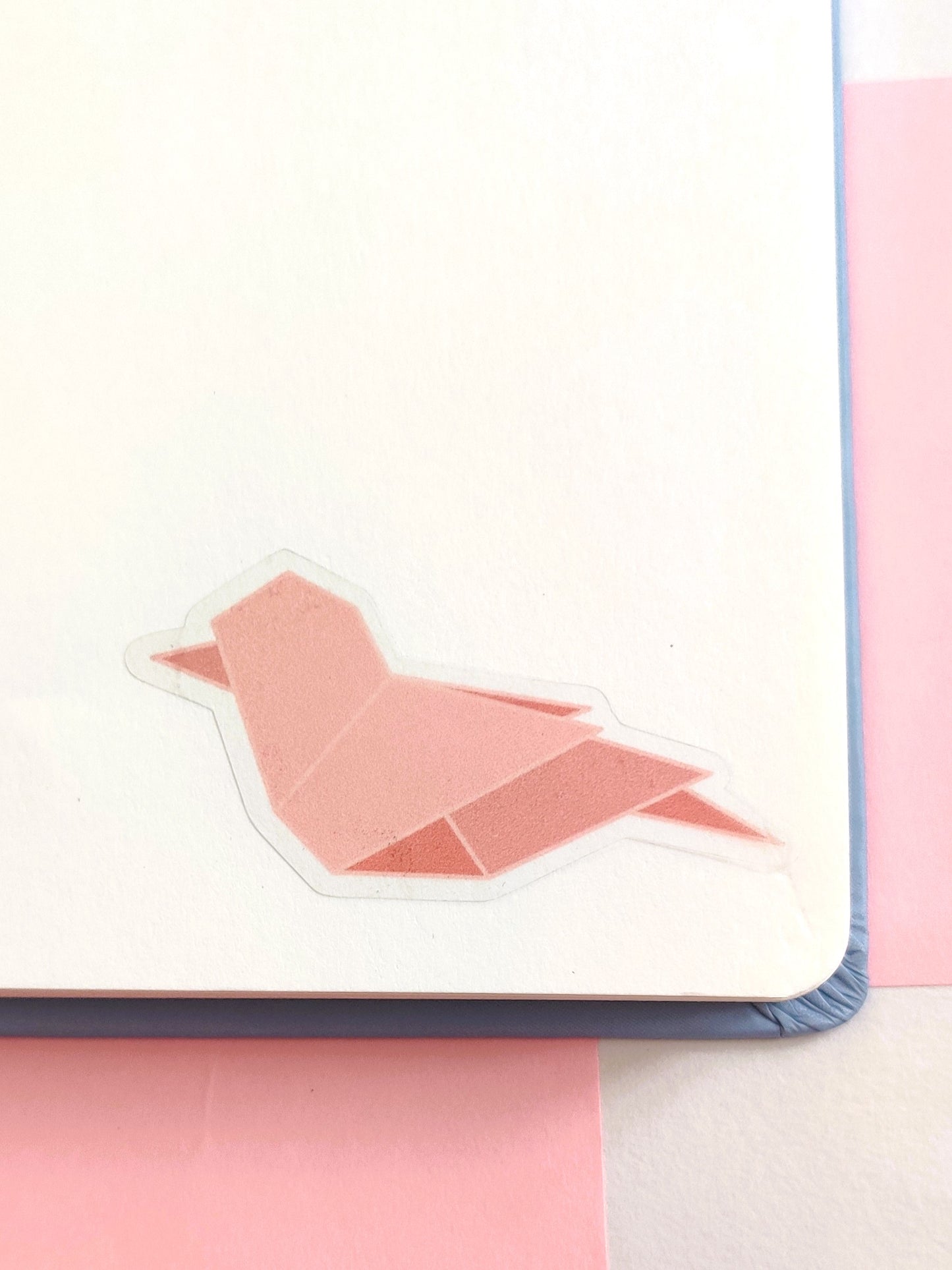 Origami Bird Handmade Transparent Vinyl Sticker