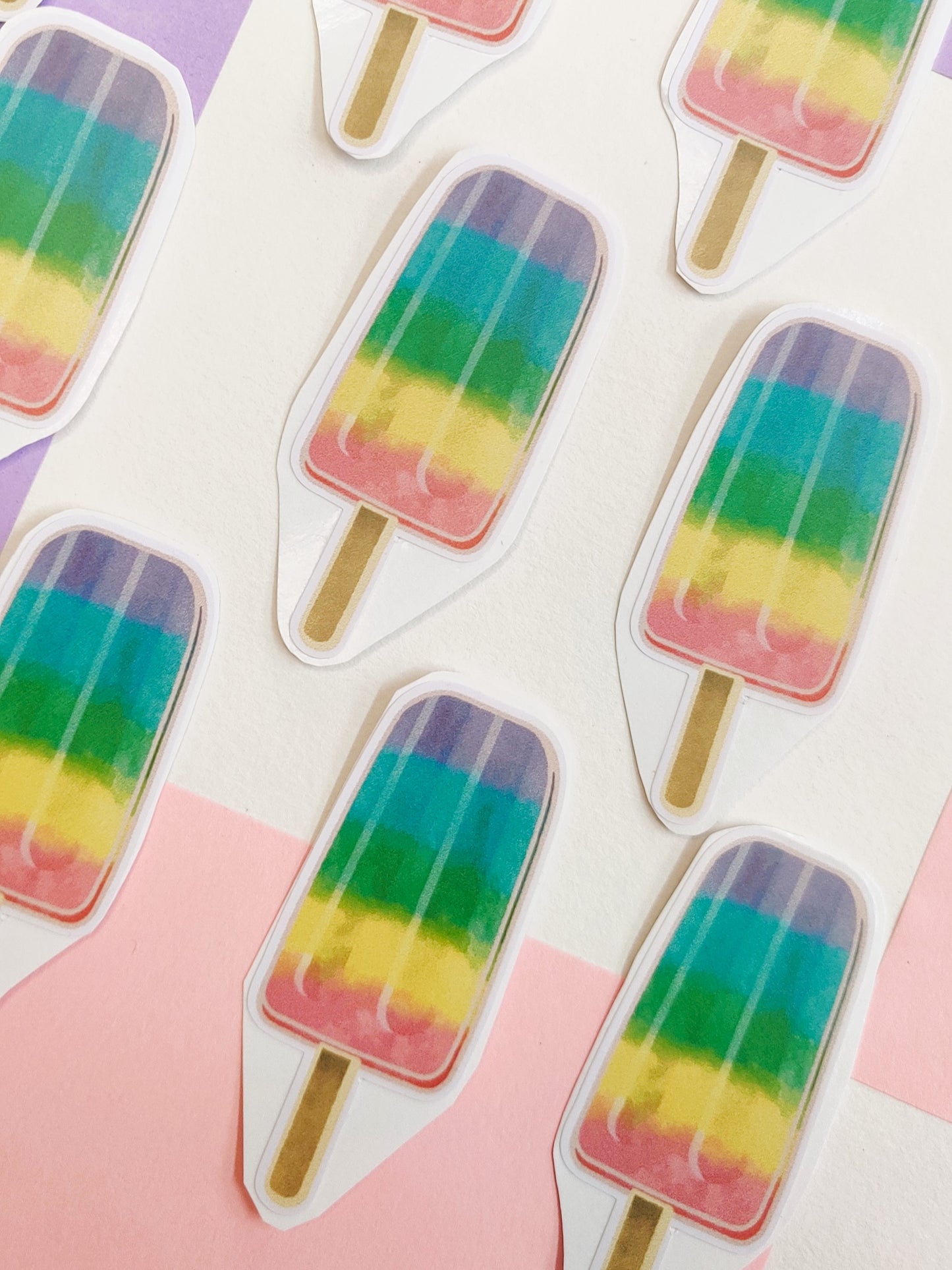 Rainbow Icecream Handmade Vinyl Sticker