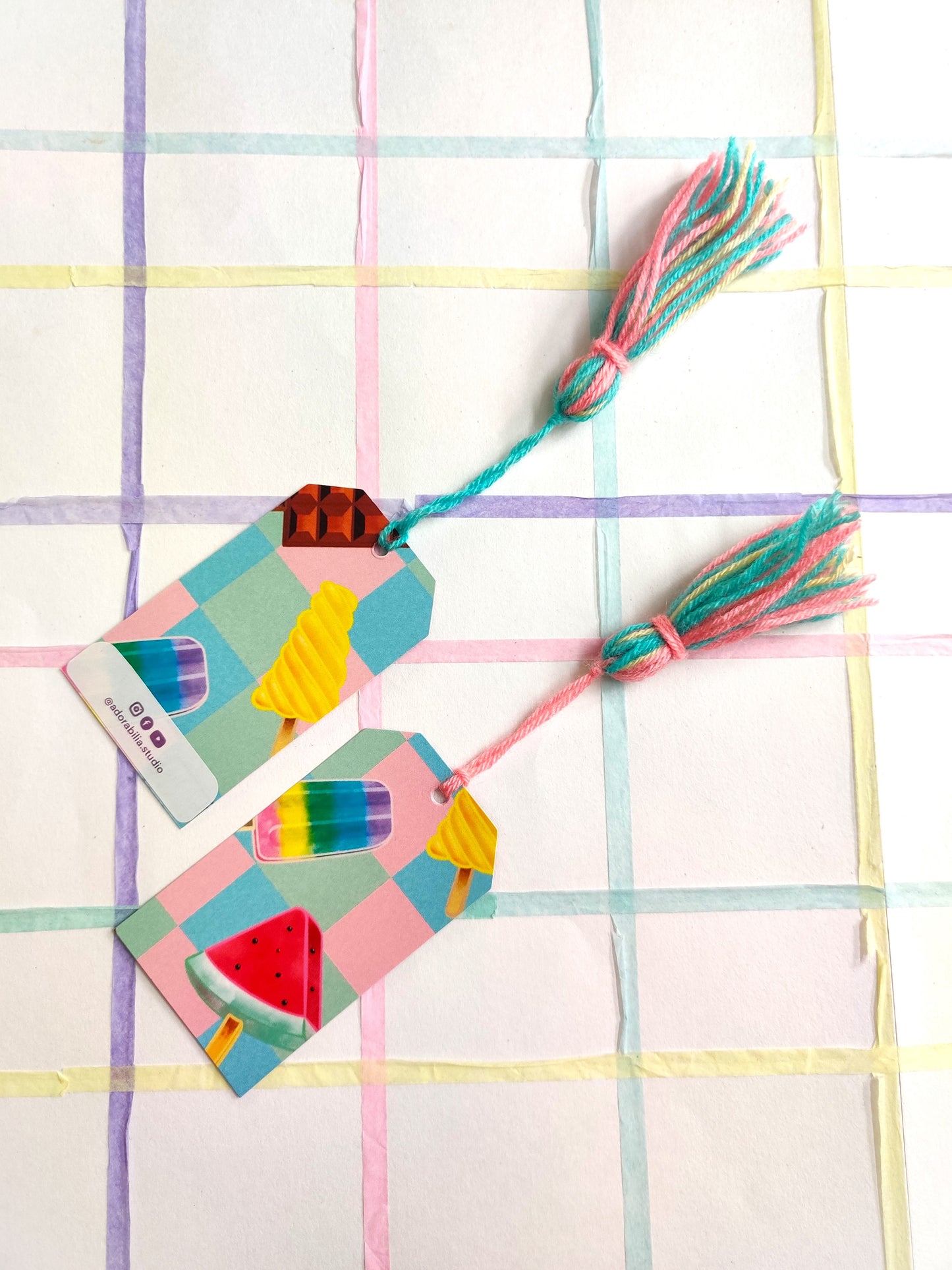 Fruity Icecream handmade tassel bookmark