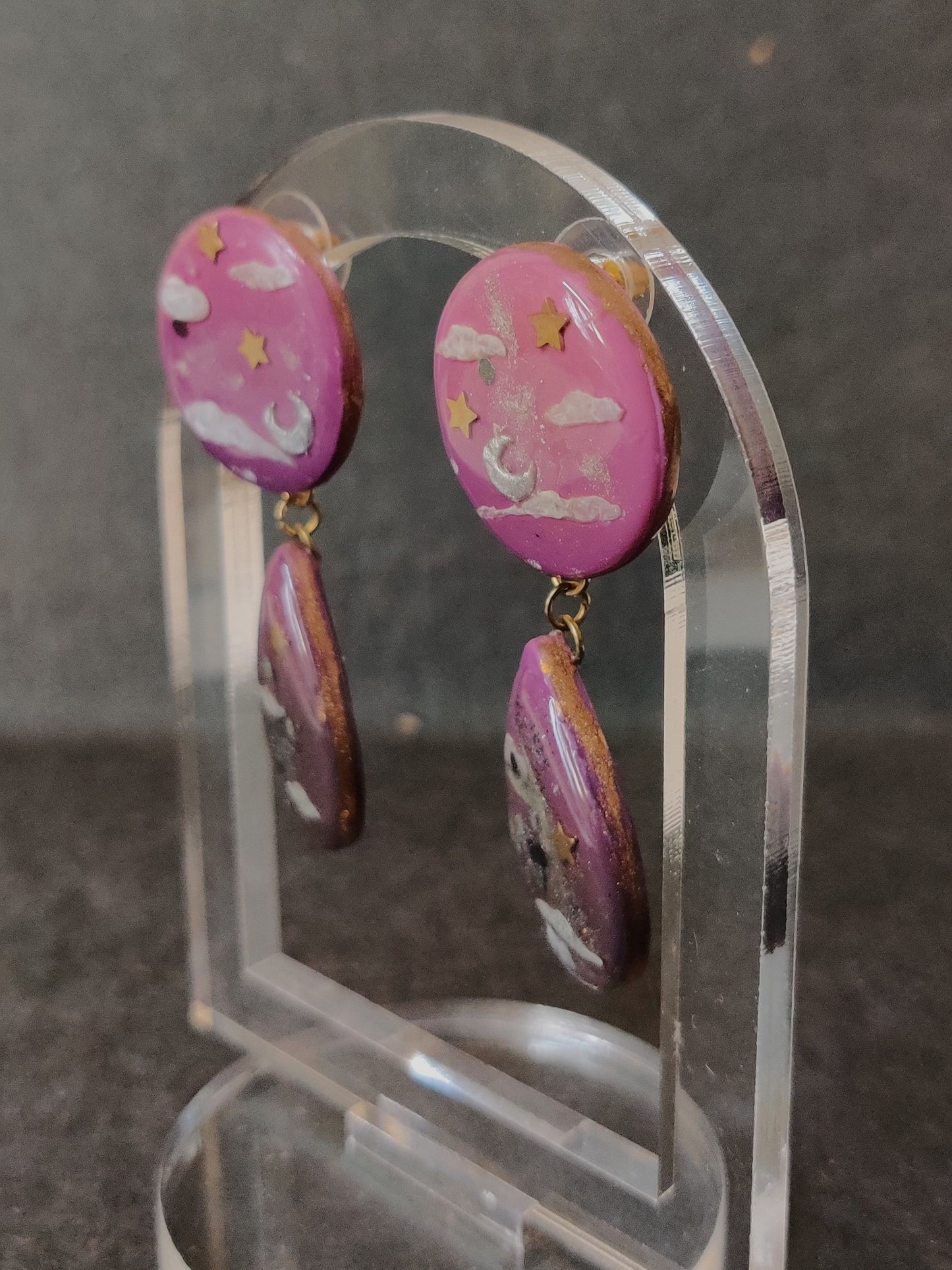 Celestial Night Sky Earrings Long