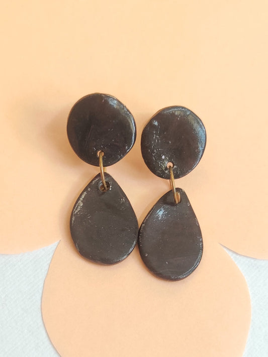 Black Marble statement handmade earrings