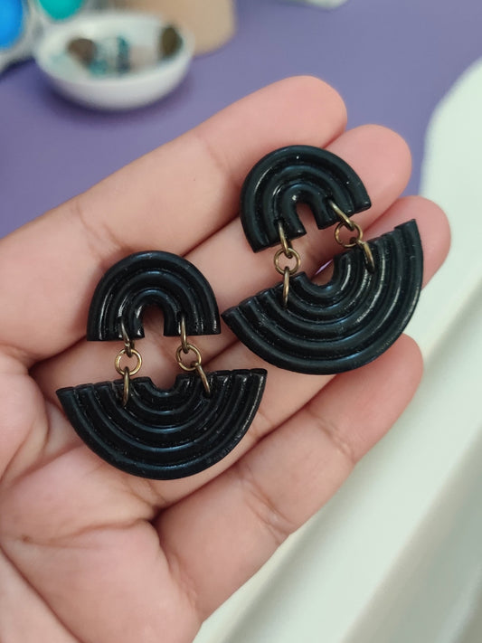 Black Rainbow statement handmade earrings