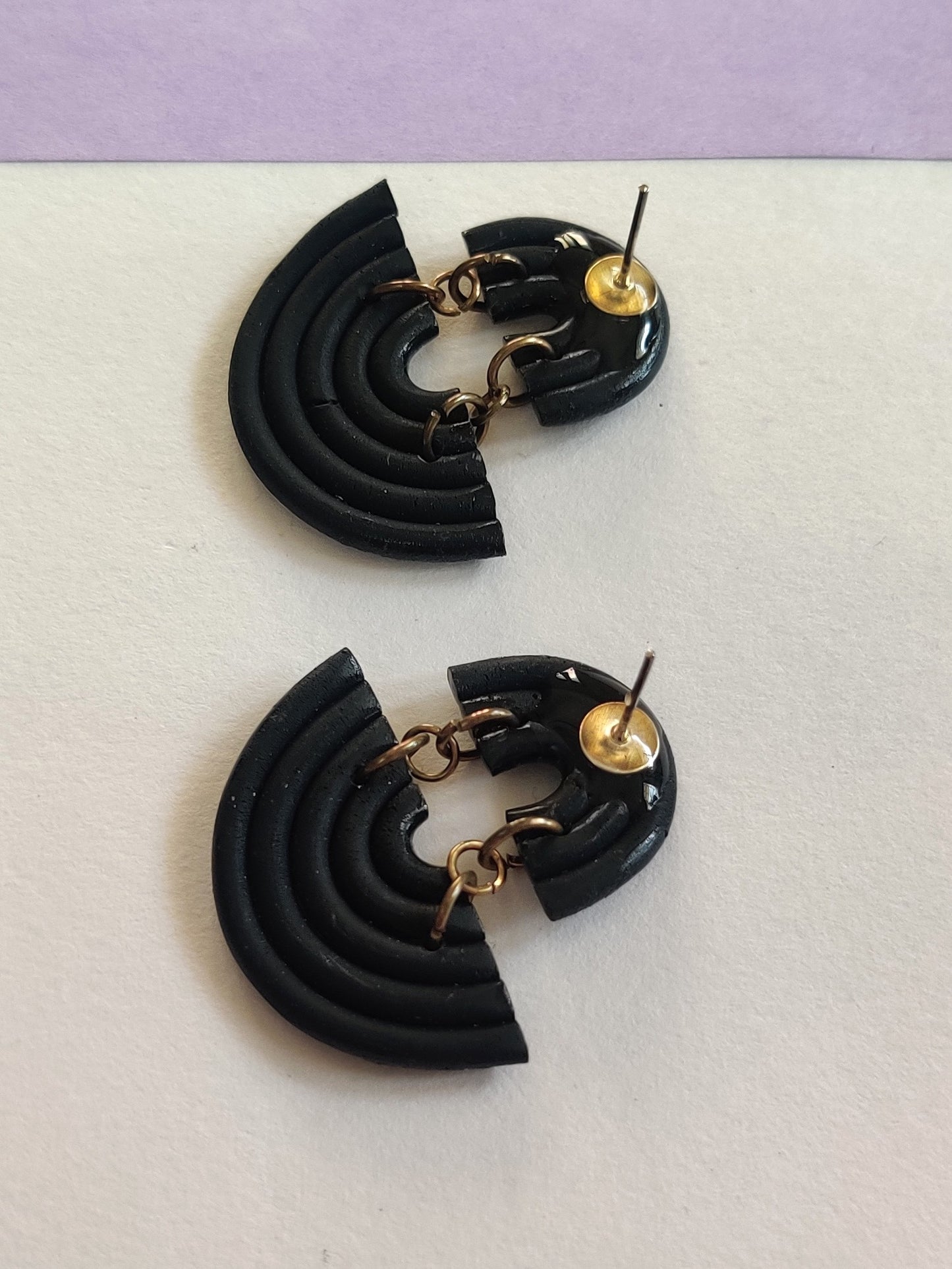 Black Rainbow statement handmade earrings