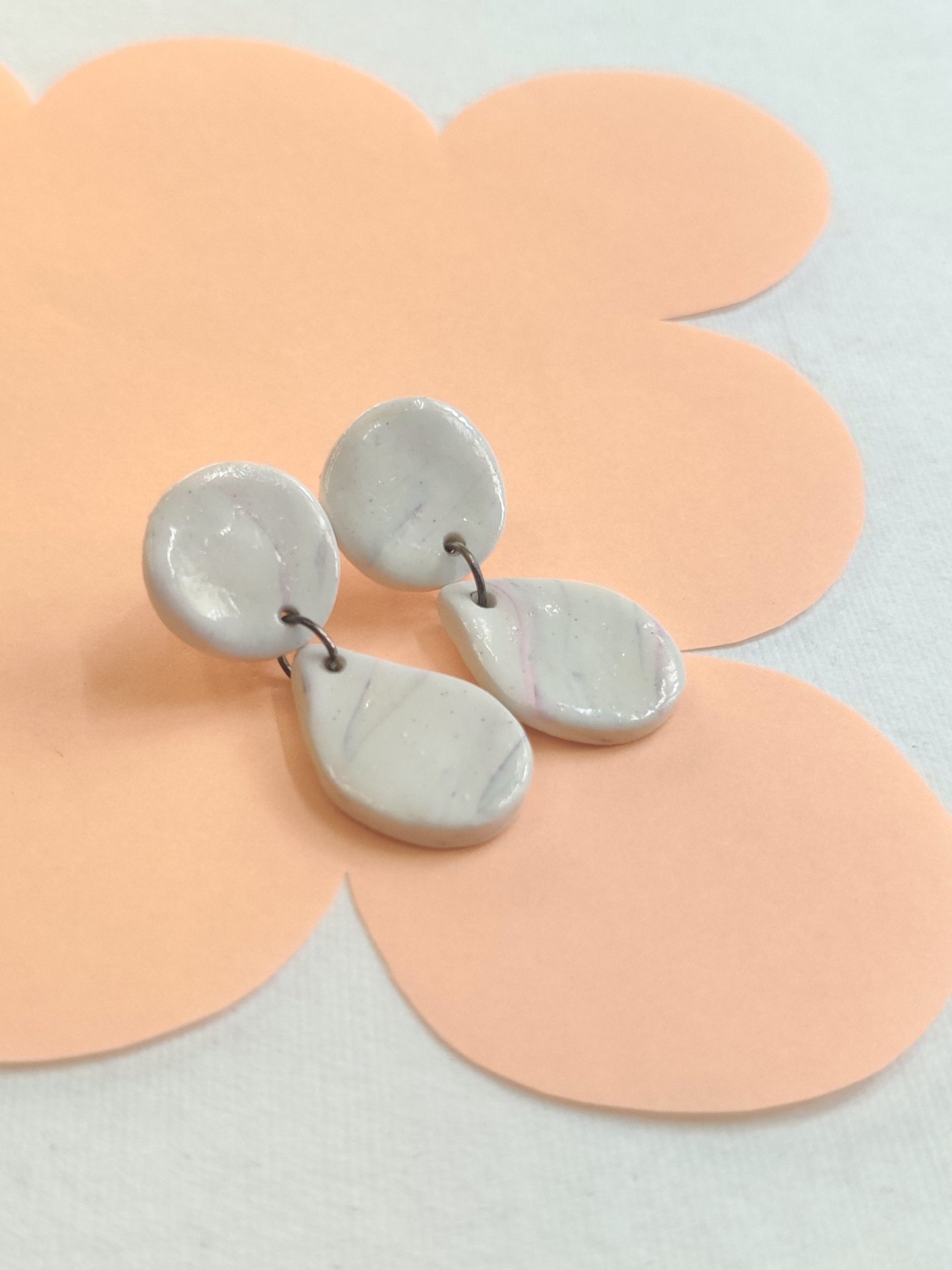 Pastel Marble statement handmade earrings